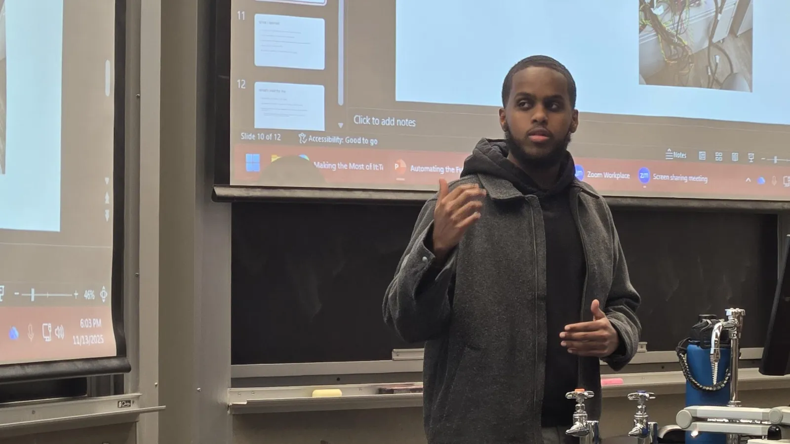 Bashir presenting
