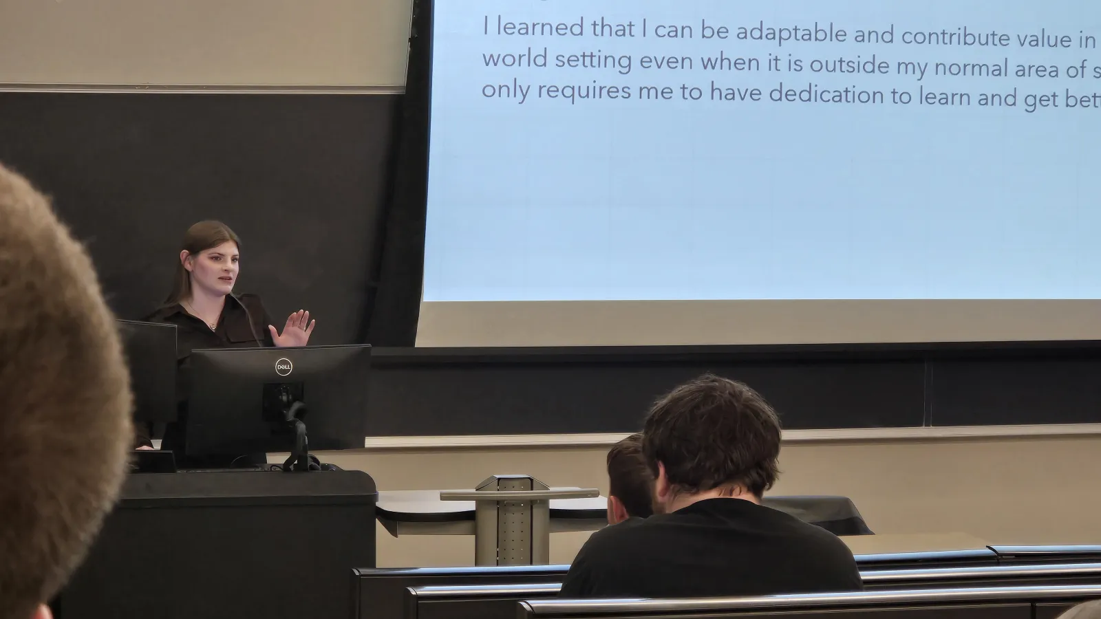 Cherish Brumley delivering a presentation